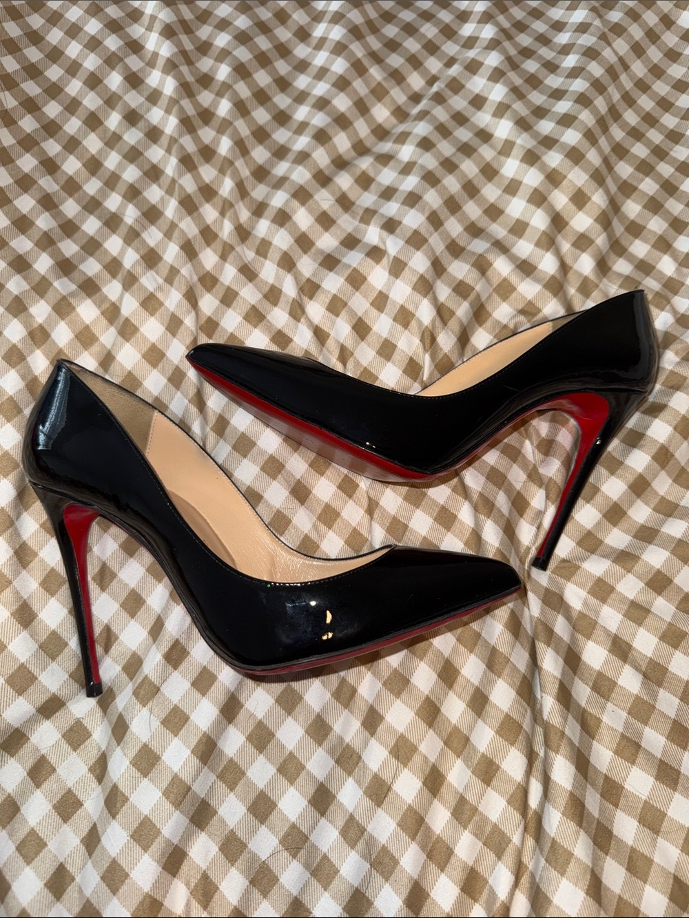 Christian Louboutin Black Patent Leather Pumps with Red Soles